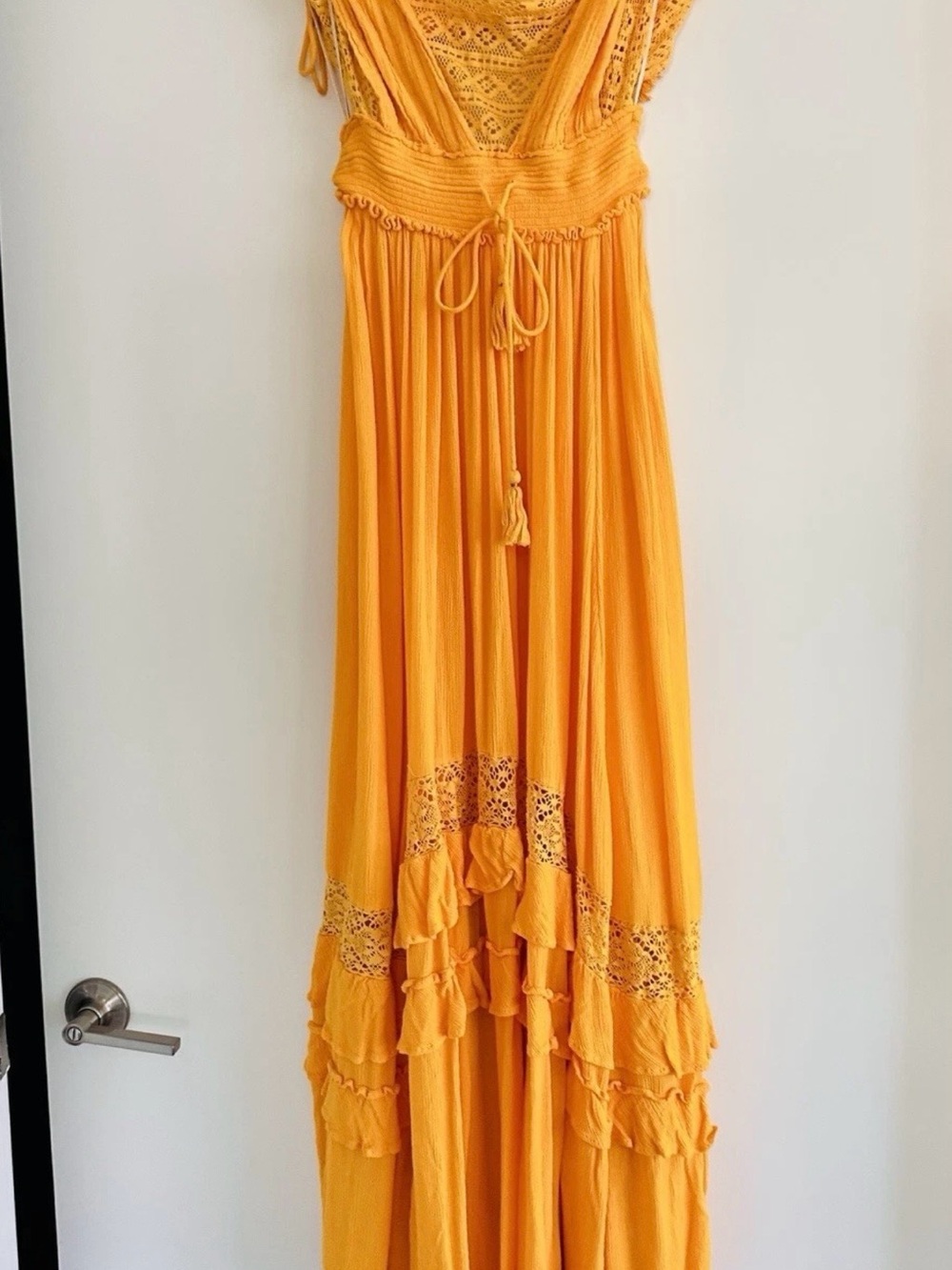 Free People Santa Maria Maxi Dress In Sunny Yellow, Size large - Picture 2 of 3